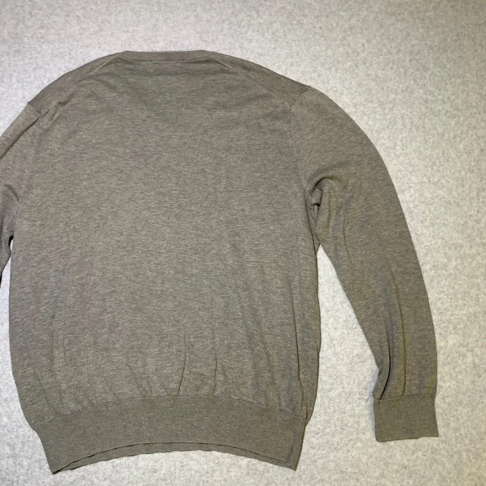 Polo‎ Ralph Lauren Mens XL Pima Cotton V-Neck Sweater Gray Pullover Pony Logo